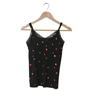 Soma Cool Nights Floating Hearts Lace Trim Pajama Cami SZ XS